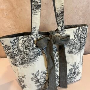 Tote Bag - Toile de Jouy Fabric